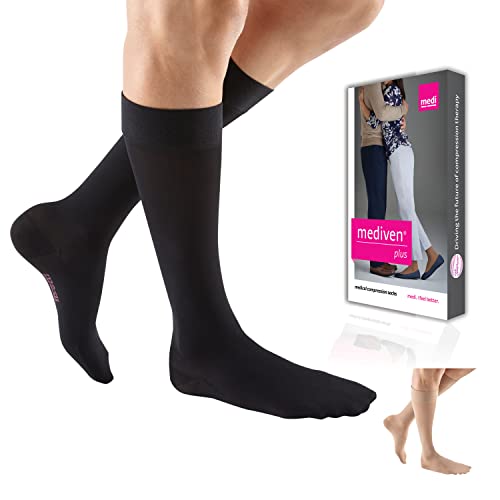 【中古】【未使用・未開封品】mediven Plus、30-40mmHg、ふくらはぎ高、シリコントップバンド付き、オープントゥ。 IV