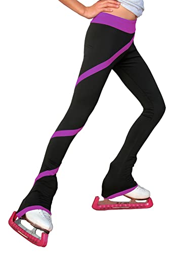 【中古】【未当て嵌める・未開封品】(Adult Medium, Purple) - Chloe Noel Figure Skating Spiral Pants P06