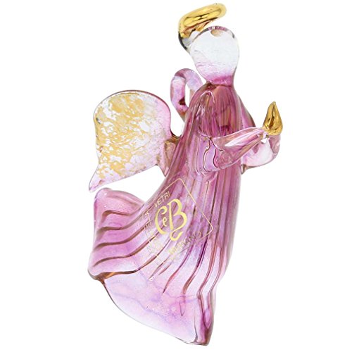 【中古】【未使用・未開封品】GlassOfVenice ムラーノ ガラスエンジェルクリスマスオーナメント - パープル