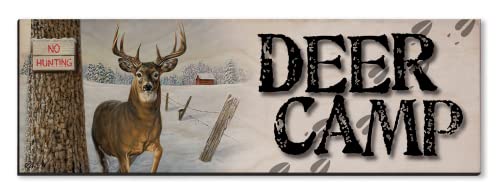 【中古】【未当て嵌める・未開封品】wgi-gallery 124?Deer Camp No Hunting木製の壁作物 その他-スポーツ・アウトドア