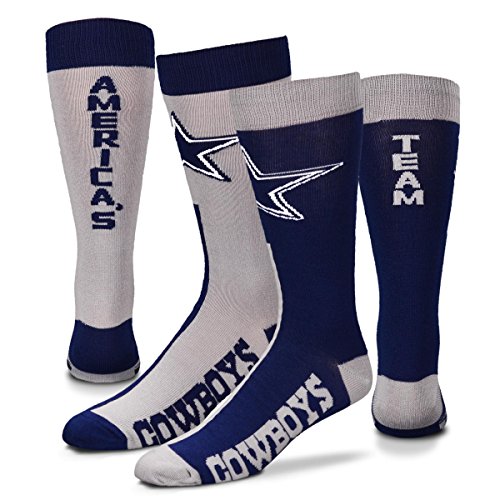 【中古】【未当てはめる・未開封品】For Bare Feet NFL Big Top MisMatchクルーソックスサイズ( Large 10???13?)