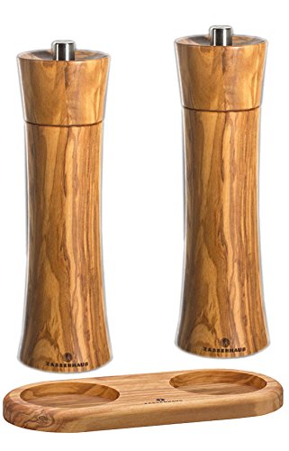 【中古】【未使用・未開封品】Zassenhaus Olive Pepper and Salt Mill Set 7.5-inch with Stand
