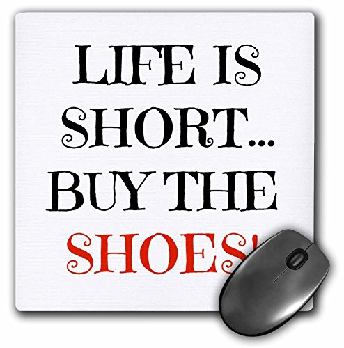【中古】【未当て嵌める・未開封品】3drose Life Is Short Buy the Shoes Red and Black Letters on白いこと周囲の状況二十日鼠パッド(MP 192411?_ 1?)