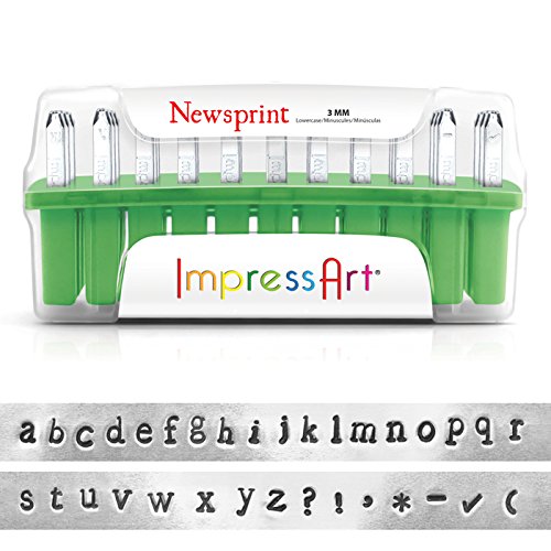 【中古】【未使用・未開封品】ImpressArt Newsprint Lowercase Alphabet Metal Stamps- New Case by ImpressArt Metal Stamps