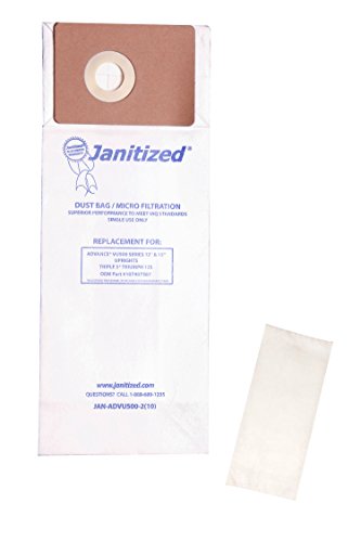 【中古】【未使用・未開封品】Janitized JAN-ADVU500-2(10) Premium Replacement Commercial Vacuum Paper Bag for Advance VU500 Vacuum Cleaners, OEM#107407587, 107404820｜AJIMURA-SHOP
