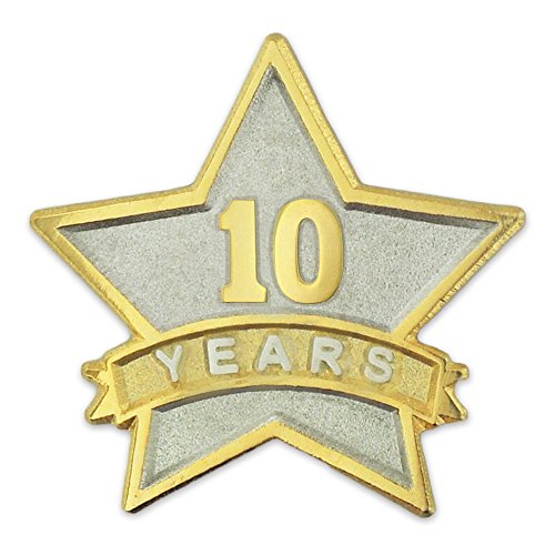 【中古】【未当て嵌める・未開封品】Pinmartの10年客あしらい賞Star Corporate意識することデュアルメッキラペルピン 50