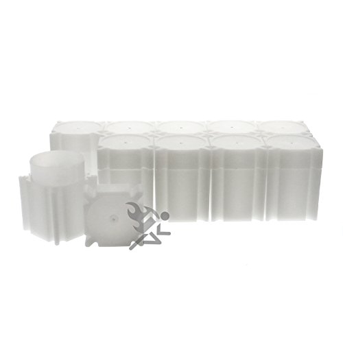 【中古】【未使用・未開封品】Coinsafeブランド正方形ホワイトプラスチック(ハーフドル)サイズコインストレージチューブホルダー10個。