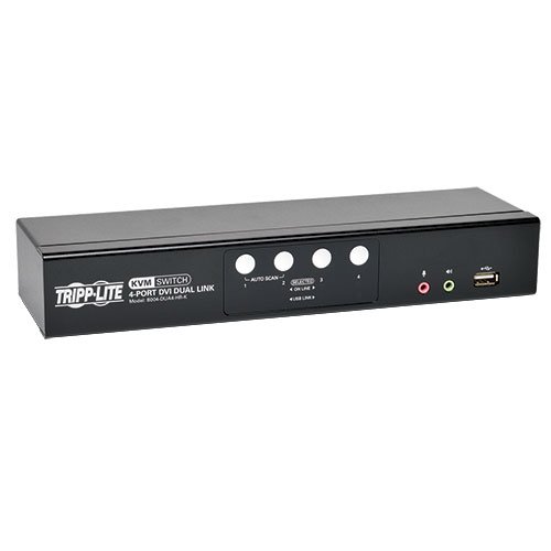 【中古】【未当て嵌める・未開封品】Tripp Lite 4-Port DVI/USB KVM Switch Dual Link w/ Audio \u0026 Cables - KVM / audio switch - USB - 4 x KVM / audio - 1 local user - desktop