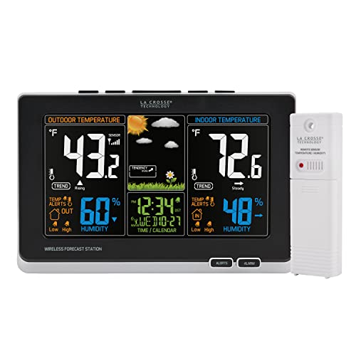 【中古】【未当て嵌める・未開封品】ラクロス Wireless Color Weather Station 湿度・体温計 La Crosse Technology社Black【並行輸入】
