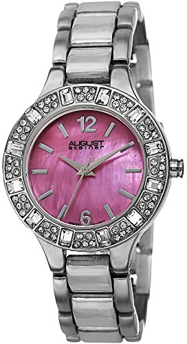【中古】【未当て嵌める・未開封品】August Steiner Women \u0027s as8135sspkスワロフスキーcrystal-accentedシルバートーンブレスレットウオッチ