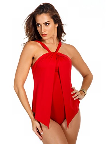 【中古】【未当て嵌める・未開封品】Magic Suit SWIMWEAR レディース US 大きさ: 8 色つや: 赤いこと