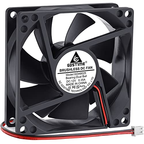 【中古】【未当て嵌める・未開封品】Gdstime 4500RPM 8糎 80粍 x 80粍 x 25粍 12V 高風量 弾丸道路 デュアルボールベアリング 毛はらい受け答え DC落ち居る気違い