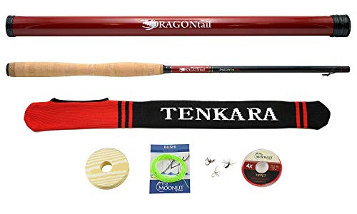 【中古】【未使用・未開封品】Dragontail Tenkara Shadowfire 360?12? Tenkara Fly Fishing Rod plus completeスターターパッケージ???ハエ、引出線、ティペット、線ホ