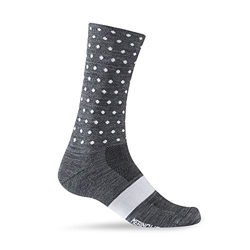 【中古】【未使用・未開封品】Giro Seasonal Merino Wool Cycling Socks - Charcoal/White Dots Small