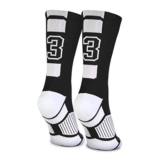 【中古】【未使用・未開封品】アスレチックハーフクッションクルーソックス| Mid Calf |ブラック|カスタムチーム番号|AJIMURA-SHOP
