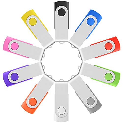 【中古】【未使用・未開封品】Enfain 32GB USB 2.0 フラッシュドライブ アソート 10色 10パック サムドライブ データストレージと配信用 ユーザーフレンドリーパッケージ 新学