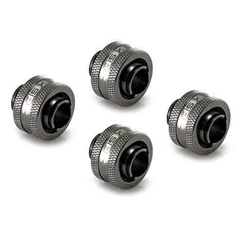 【中古】【未当て嵌める・未開封品】XSPC コンプレッション初っ切り具 黒いこと クローム V2 - 4個風呂敷き包み G1/4in ~ 7/16in ID、5/8in OD