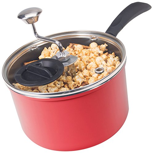 【中古】【未使用・未開封品】Zippy Pop Red Stovetop Popcorn Popper with Glass Lid, 4-Quart Capacity by Zippy Pop