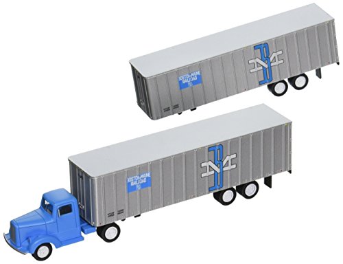 【中古】【未使用・未開封品】Bachmann Industries Boston & Maine 1950's/60's Truck Cab Want Two Piggy Back Trailers (HO Scale Train)