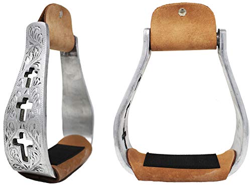 【中古】【未使用・未開封品】Western Show HorseサドルStirrupsアルミニウムレザー踏み板クロス刻印5145 39,410円