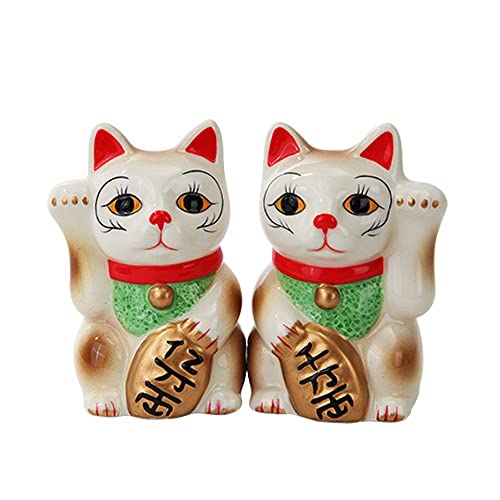 【中古】【未使用・未開封品】Salt & Pepper Shakers Set - Maneki Neko New Ceramic Gifts 10395