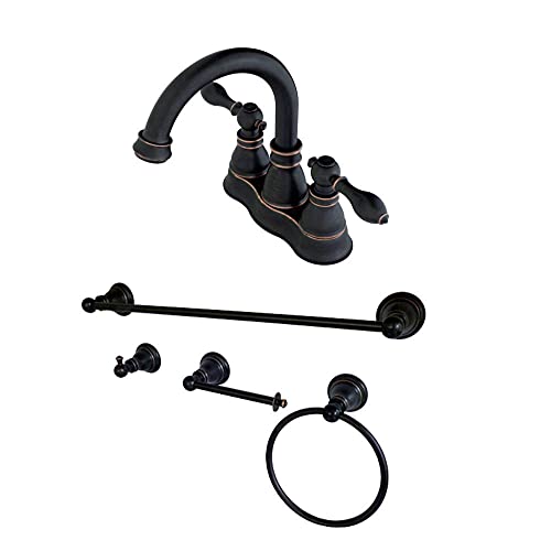 【中古】【未使用・未開封品】Kingston Brass FSK1616ACL 4 in. Fauceture American Classic Centerset Lavatory Faucet with Bathroom, Naples Bronze