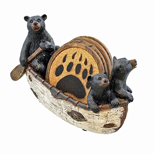 【中古】【未使用・未開封品】3 Black Bears Canoeing Coaster Set - 4 Coasters Rustic Cabin Canoe Cub Decor by LL Home 27,455円