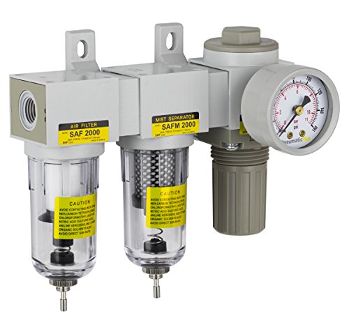 【中古】【未当て嵌める・未開封品】PneumaticPlus SAU2030M-N02G Mini Three Stage Air Drying System, 1/4 NPT - Particulate Air Filter, Coalescing Filter, Air Pressure Regul
