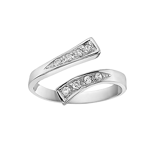 【中古】【未使用・未開封品】Ritastephens 14K ゴールド クロスオーバー シャイニーCZキュービックジルコニア トーリングまたはリング 調節可能(イエローまたはホワイト)|AJIMURA-SHOP