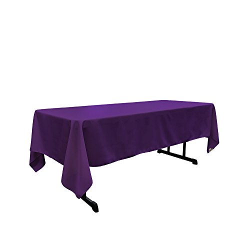 【中古】【未使用・未開封品】LA Linen Polyester Poplin Rectangular Tablecloth, 60 by 102-Inch, Purple by LA Linen [並行輸入品]