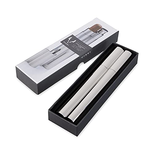 【中古】【未当て嵌める・未開封品】Viski ステンレススチールホルダーと2薬局衡オンスの葉巻きタバコ瓶 メタリック スポーツ・アウトドア-その他