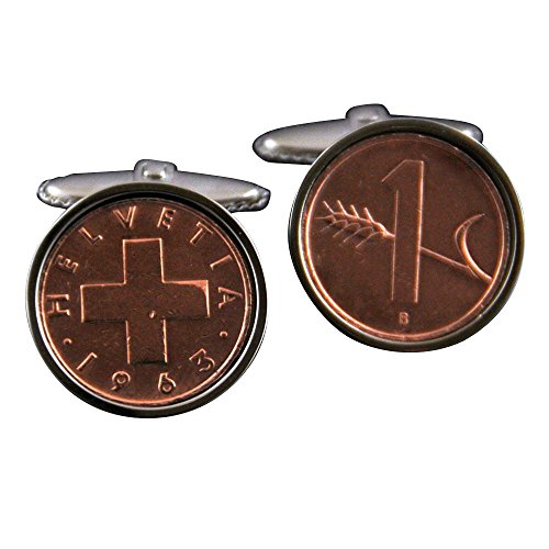 【中古】【未当て嵌める・未開封品】スイス連邦cufflinks1?rappen-schweiz Manschettenknopfe