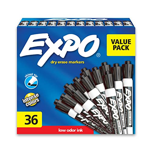 【中古】【未使用・未開封品】Expo? 2?低臭ホワイトボードマーカー 平芯 16本入り アソートカラー 81045? 36-Pack ブラック｜AJIMURA-SHOP