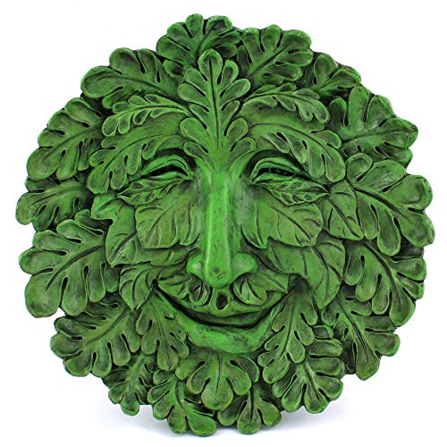 【中古】【未使用・未開封品】TopコレクションGarden Oak Green man hanging plaque、ラージ