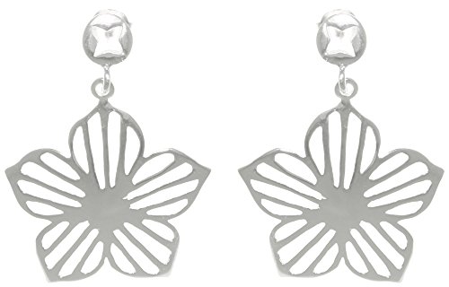 【中古】【未当て嵌める・未開封品】Jewelry Trends スターリングしろがね色 プルメリアフラワー ダングルイヤリング