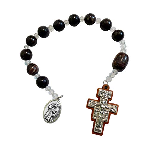 【中古】【未当て嵌める・未開封品】Saint Francis of AssisiロザリオシャプレBlessed by Pope Francis FreeラミネートPrayer歌留多
