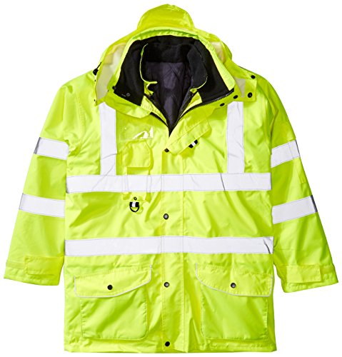 【中古】【未当て嵌める・未開封品】Portwest US427YERL Regular Fit Hi-Vis 7-インチ-1 Traffic Jacket, Large, Yellow by Portwest