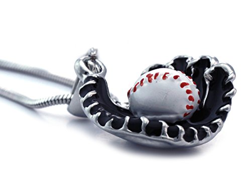 【中古】【未使用・未開封品】cocojewelry 野球グローブ スポーツチャーム プレイヤーペンダントネックレス ファッションジュエリー