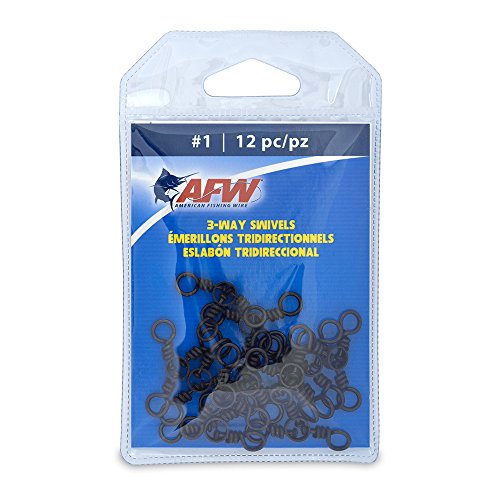 【中古】【未使用・未開封品】American釣りワイヤ真鍮3ウェイSwivels withステンレススチールリング( 12-piece ) ブラック｜AJIMURA-SHOP
