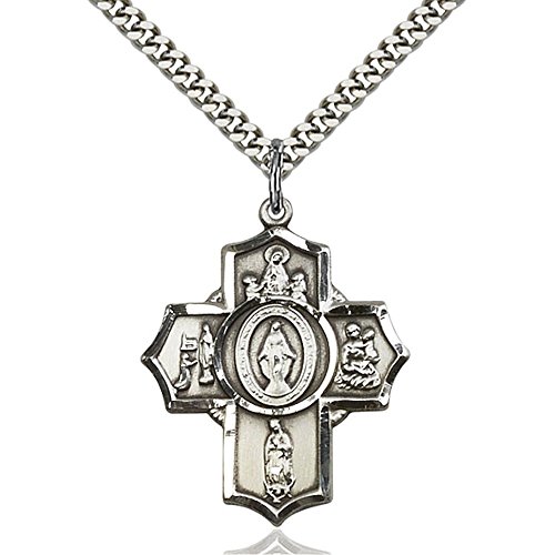 【中古】【未使用・未開封品】Bonyak Jewelry スターリングシルバー製 ペンダント 1 1/4 x 1インチ 重量感のあるカーブチェーン付き|AJIMURA-SHOP