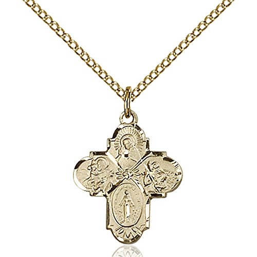 【中古】【未当て嵌める・未開封品】Bonyak Jewelry 金張り 4通い路シャンデリヤ 3/4 x 5/8in 金張りライトカーブチェーン付き添い人
