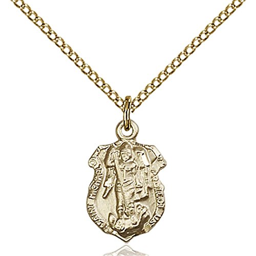 【中古】【未当て嵌める・未開封品】Bonyak Jewelry 金張り 大エンジェル聖ミカエル シャンデリヤ 5/8in x 3/8in 金張りライトカーブチェーン