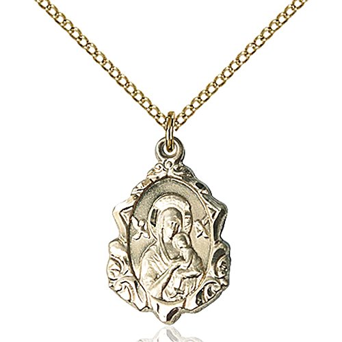 【中古】【未当て嵌める・未開封品】Bonyak Jewelry 金張り 絶えざる御助けることの聖母 シャンデリヤ 3/4 x 1/2in 18inの金張り縁石チェーン店付き添い人 靴-その他