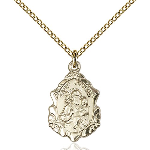 【中古】【未当て嵌める・未開封品】Bonyak Jewelry 金張り 聖ヨセフ シャンデリヤ 3/4 X 1/2in 18in金張りの縁石チェーン店