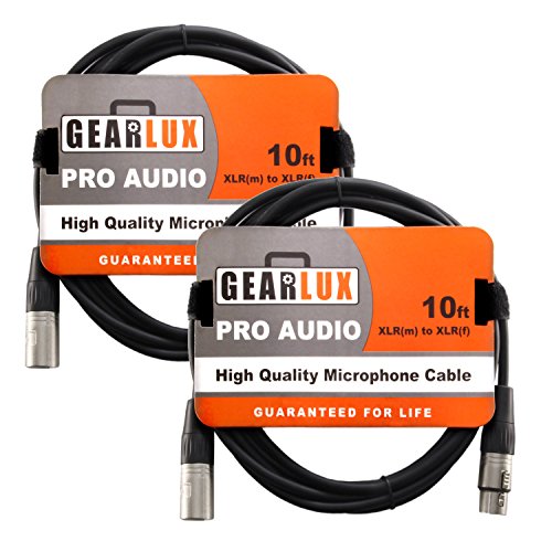【中古】【未使用・未開封品】Gearlux 10フィート× 10フィートXLRマイクケーブルパック???オスtoメス 2-Pack NINXLR10|AJIMURA-SHOP