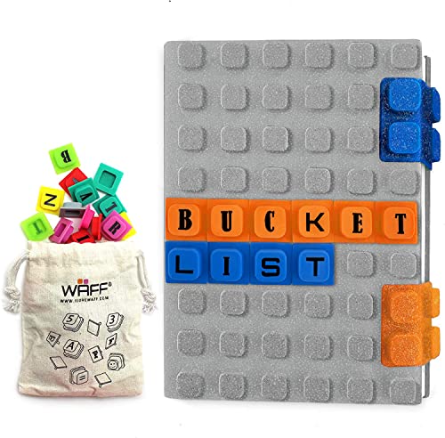 【中古】【未使用・未開封品】WAFF ノート 学校用 - パーソナライズされたキッズジャーナル - 70色と文字のクリップオンキューブ - 詰め替え可能な190罫線ページ - 女の子と男