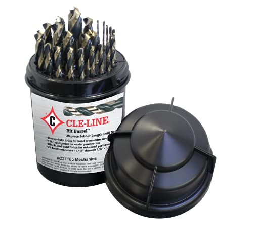 【中古】【未使用・未開封品】Cle-Line C21165 Bit Barrel Style 1875R High Speed Steel Mechanics Length Drill Set, Black and Gold Finish, 1/16 - 1/2 Finish, 29 Pieces|AJIMURA-SHOP
