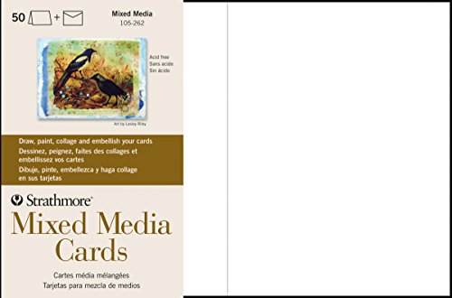 【中古】【未使用・未開封品】Strathmore STR-105-262 Mixed Media Full Cards (50 Pack), 13cm by 22cm
