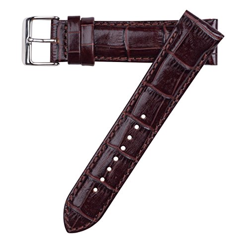 【中古】【未当て嵌める・未開封品】Hadley Romaメンズ朦々たる御召しものAlligator Grain時辰儀バンドストラップブラウン24?粍
