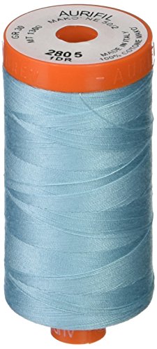 【中古】【未使用・未開封品】Aurifil Mako コットン糸 ソリッド 50wt 1422ヤード ライトグレー ターコイズ